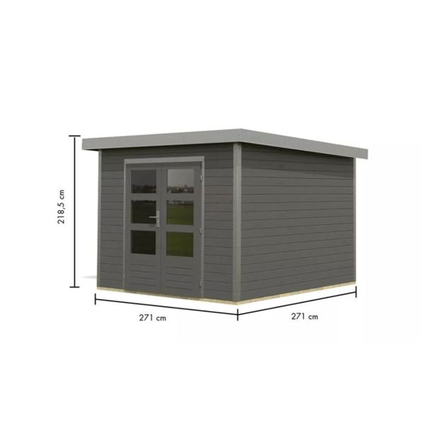 LESENA VRTNA HIŠKA KARIBU PLUTO B 220X271X271, SIVA