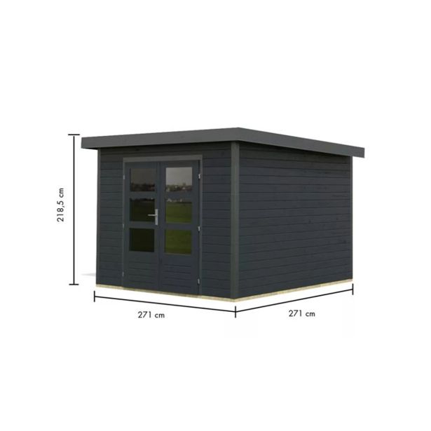 LESENA VRTNA HIŠKA KARIBU PLUTO C 220X271X271, ANTRACIT