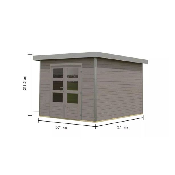 LESENA VRTNA HIŠKA KARIBU PLUTO D 220X271X271, SIVA