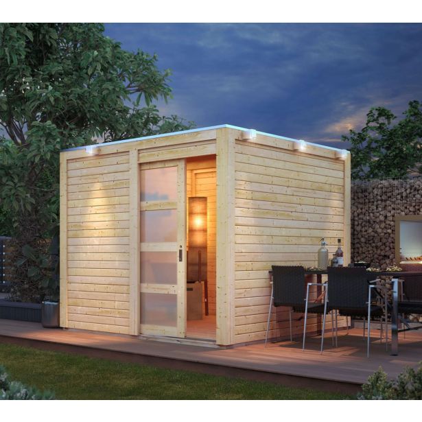 LESENA VRTNA HIŠKA KARIBU QUBIC 1- BARVA LESA