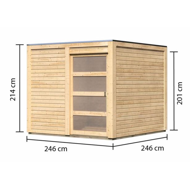 LESENA VRTNA HIŠKA KARIBU QUBIC 1- BARVA LESA