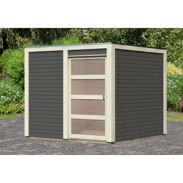 LESENA VRTNA HIŠKA KARIBU QUBIC 1 -SIVA