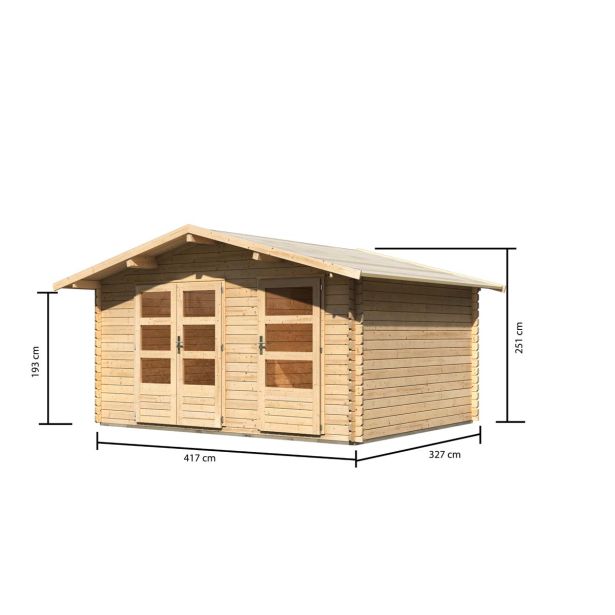 LESENA VRTNA HIŠKA KARIBU RADUR 1 400X310X251 LES 28MM