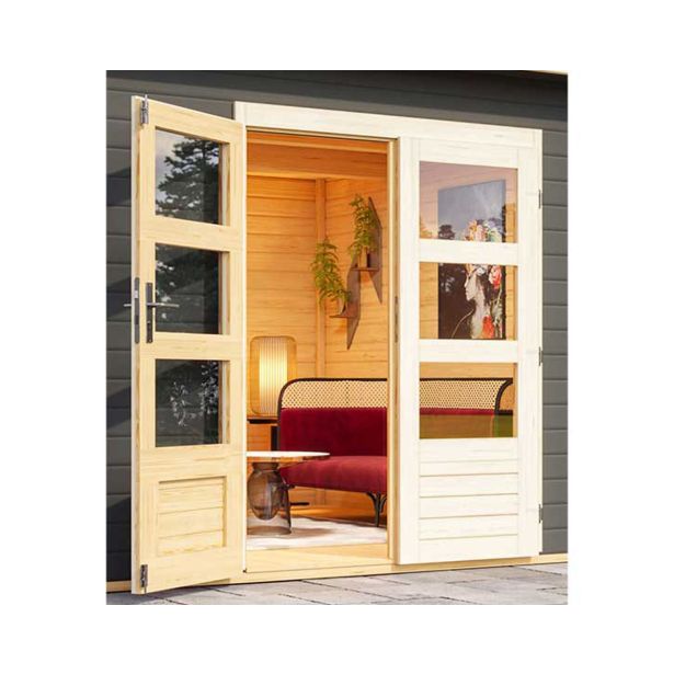 LESENA VRTNA HIŠKA KARIBU SCHÖNBUCH 1 227X366X246 SIVA