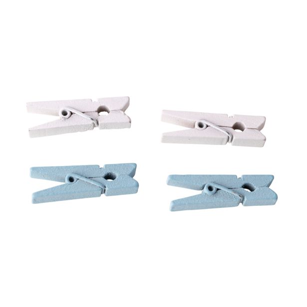 LESENI USTVARJAL. DODATKI RAYHER LESENE ŠČIPALKE MODRO/BELE, 3.5 CM 26 KOS