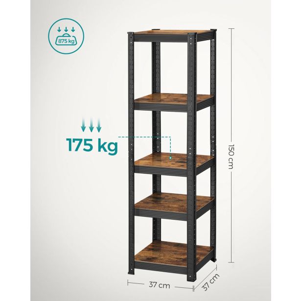 LESENI REGAL SONGMICS ZA SHRANJEVANJE VINTAGE 5 POLIC