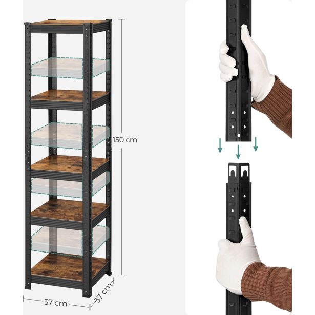 LESENI REGAL SONGMICS ZA SHRANJEVANJE VINTAGE 5 POLIC