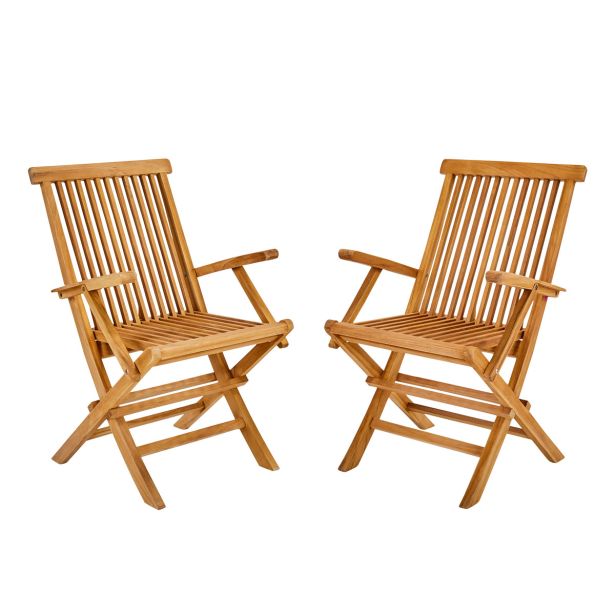 LESENI STOL NATERIAL SET 2 KOS, ANTEA 61X54X88 TIKOV LES, Z NAS.ZA ROKE