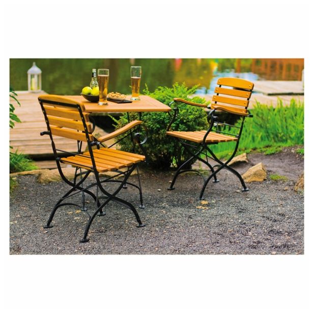 LESENI STOL RONDO MAJA Z ROKONASLONI, ROBINIJA