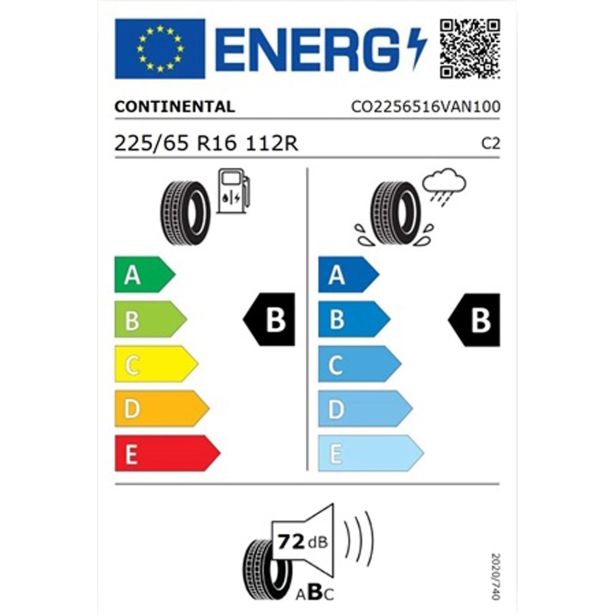 LETNA GUMA ZA POLTOVORNA VOZILA CONTINENTAL 225/65R16C 112/110R CONTIVANCONTACT 100