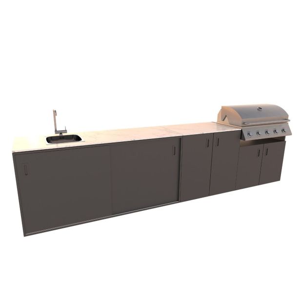 LETNA KUHINJA BELLANO BOLOGNA ANTRACIT 3600X634X935 PULT PORCELAN