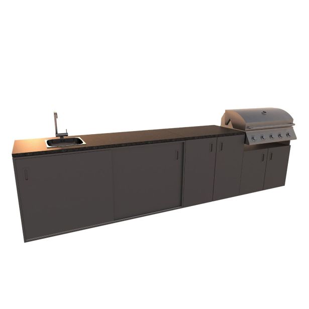 LETNA KUHINJA BELLANO BOLOGNA ANTRACIT 3600X634X950 PULT GRANIT