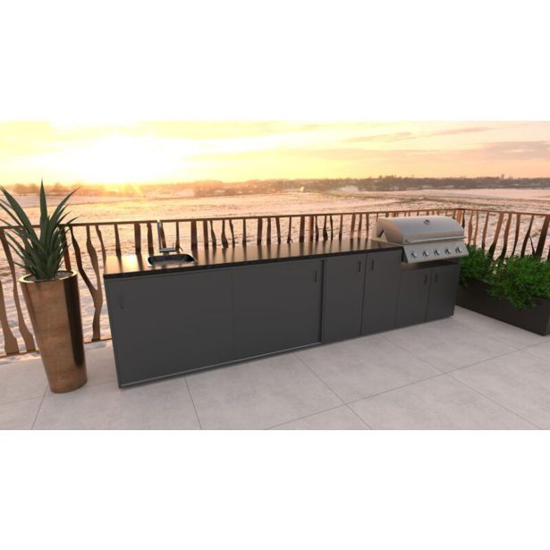 LETNA KUHINJA BELLANO BOLOGNA ANTRACIT 3600X634X950 PULT GRANIT