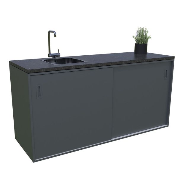 LETNA KUHINJA BELLANO FLORENCE ANTRACIT L 3070/2168 X 634 X 950 PULT GRANIT