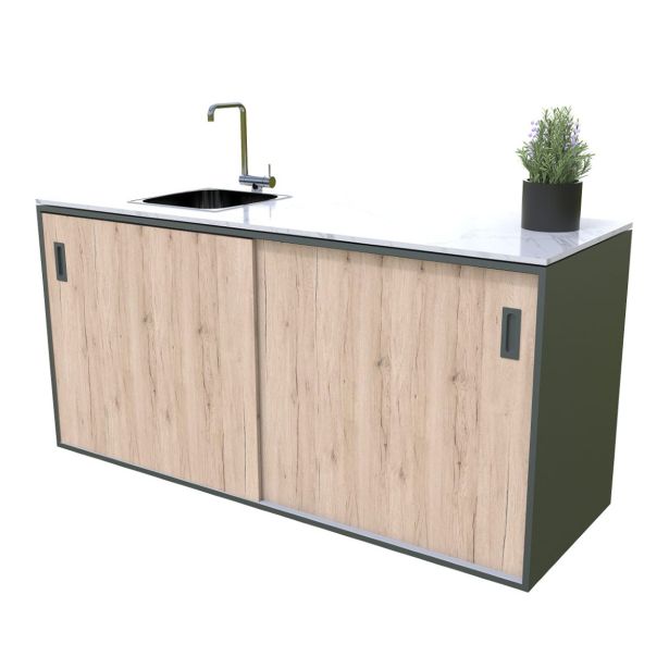 LETNA KUHINJA BELLANO FLORENCE HRAST RUSTIK L 3070/2168X634X935 PULT PORCELAN