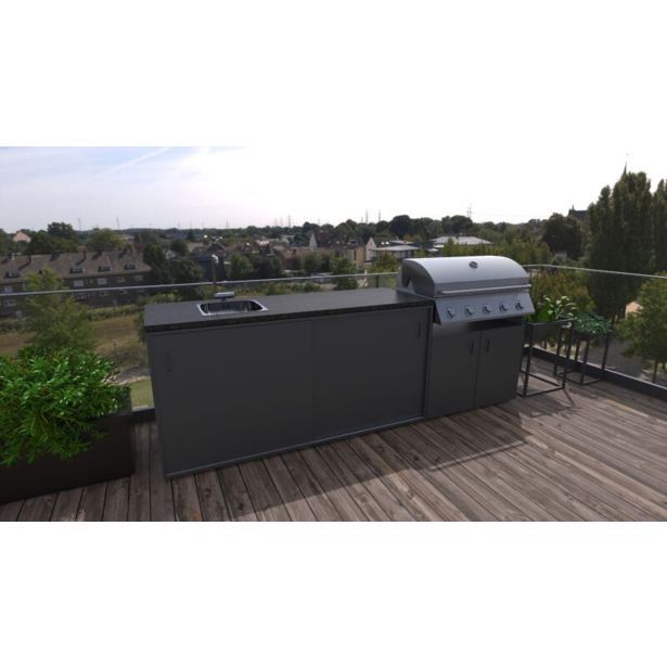LETNA KUHINJA BELLANO VENICE ANTRACIT 2700X634X950 PULT GRANIT