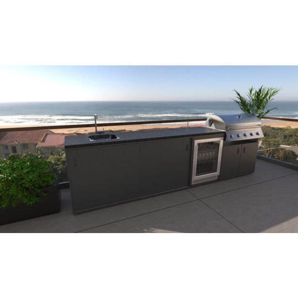 LETNA KUHINJA BELLANO VERONA ANTRACIT 3336X634X950  PULT GRANIT
