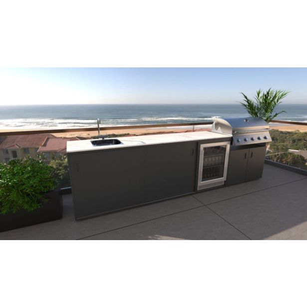 LETNA KUHINJA BELLANO VERONA ANTRACIT 3336X634X950 PULT PORCELAN