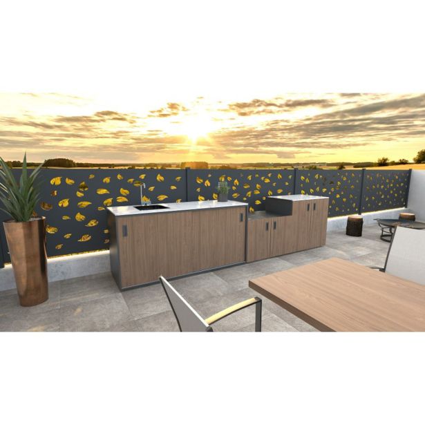 LETNA KUHINJA MS VISCOM ELEMENT POMIVALNO KORITO AMERIŠKI OREH 1800X634 MM