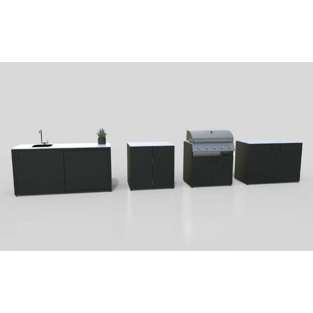 LETNA KUHINJA MS VISCOM ELEMENT Z VRATI ANTRACIT 900 X 634 MM