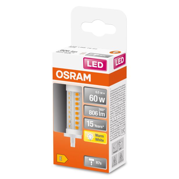 PALIČASTA LED ŽARNICA OSRAM LINE78 6.5W/827, R7S STAR