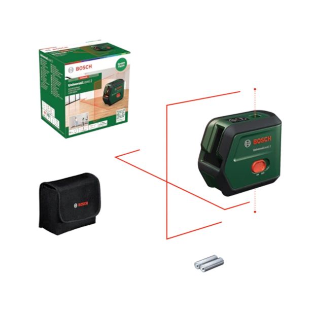 LINIJSKI, TOČKOVNI LASER BOSCH DIY UNIVERSALLEVEL 2 SET