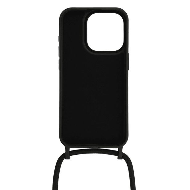 LIQUID SILIKONSKI OVITEK ZA IPHONE 15 PRO MAX - ČRN Z VRVICO