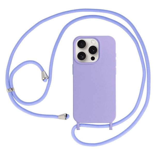 LIQUID SILIKONSKI OVITEK ZA IPHONE 15 PRO MAX - VIJOLA Z VRVICO