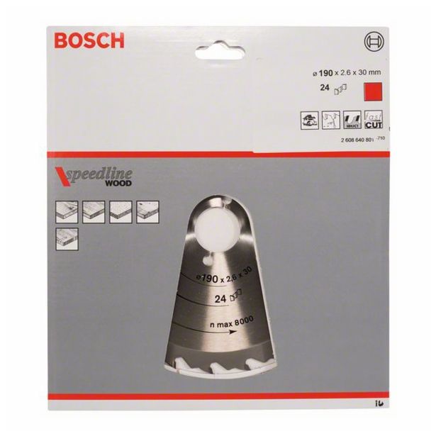 LIST ŽAGE ZA LES WIDIA BOSCH 190X2.6/1.8X30 ZOB 24