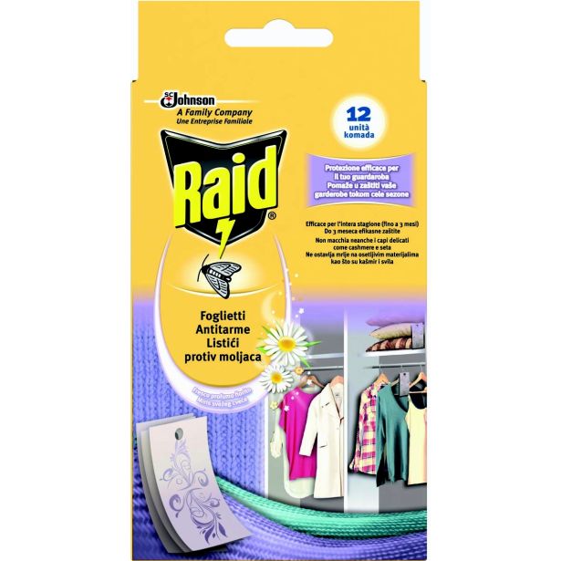 ZAŠČITA PRED INSEKTI RAID LISTIČI ZA TEKST. MOLJE 12/1