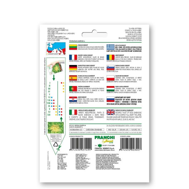 LISTNA ZELENJAVA FRANCHI SEMENTI ENDIVIJA ESKARIOL BUBIKOPF