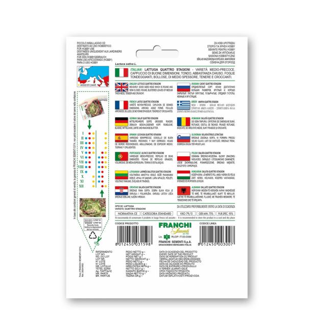 LISTNA ZELENJAVA FRANCHI SEMENTI SOLATA 4 LETNI ČASI VXO 79/5