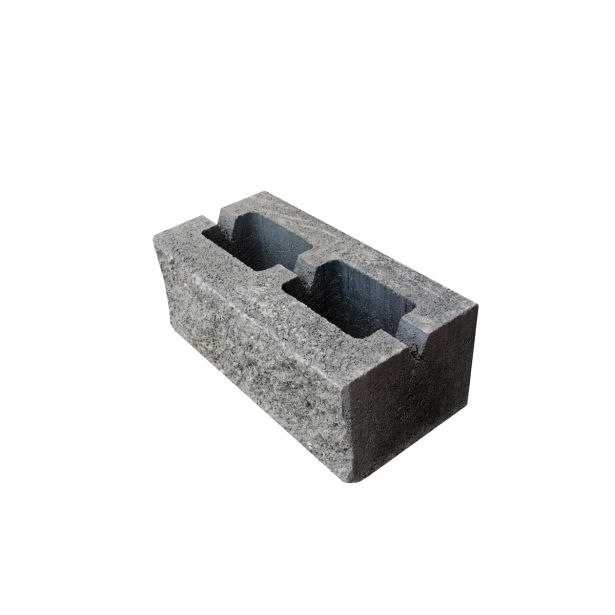 BETONSKI IZDELEK GOREC LOMLJEN ZIDAK DVOSTRANSKI 40X20X16 CM MIX SIVO-ČRN