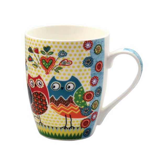 LONČEK 345 ML SOVA RAZLIČNI BARVNI VZORCI