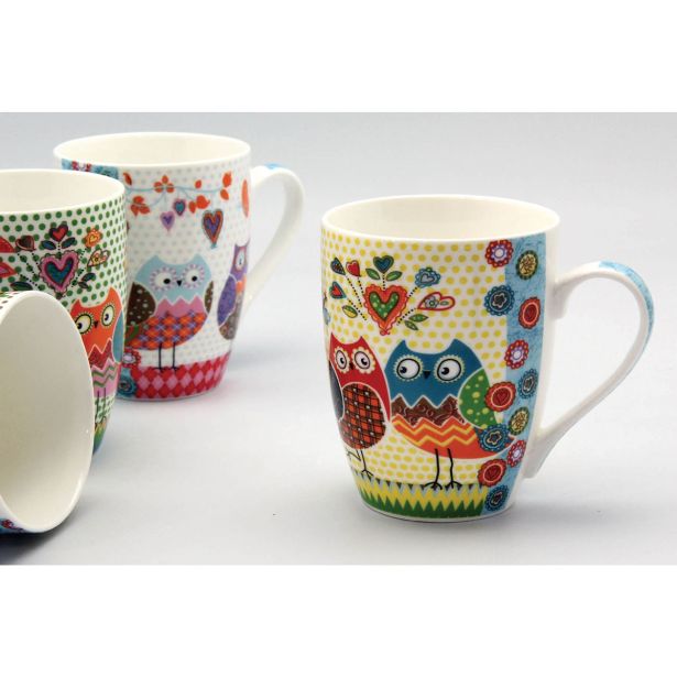 LONČEK 345 ML SOVA RAZLIČNI BARVNI VZORCI