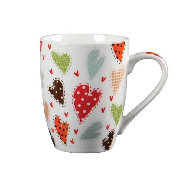 LONČEK 345 ML SRCE RAZLIČNI BARVNI VZORCI