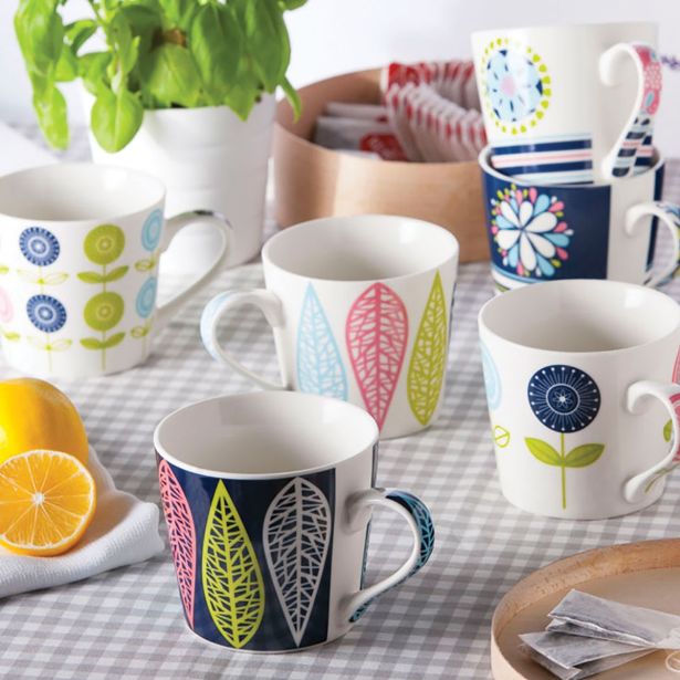 LONČEK 380 ML LEAVES RAZLIČNI BARVNI DEKORJI