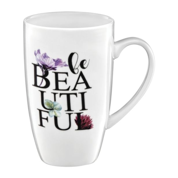 LONČEK 400ML BE BEAUTIFUL  IZ PORCELANA