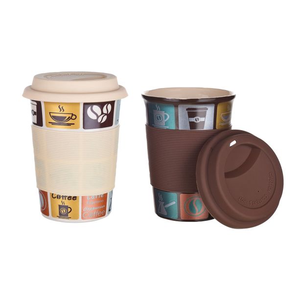 LONČEK BANQUET 300 ML COFFEE TO GO RAZLIČNI VZORCI