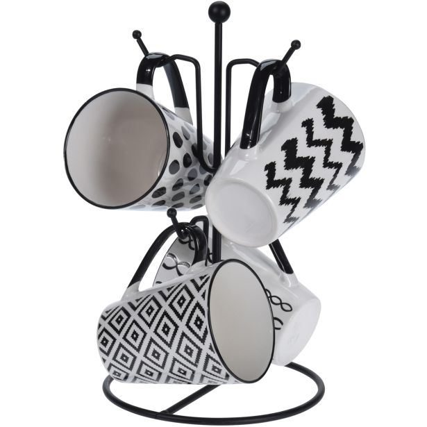 LONČEK KOOPMAN 4/1 NA KOVINSKEM STOJALU RAZLIČNI DEKOR METAL