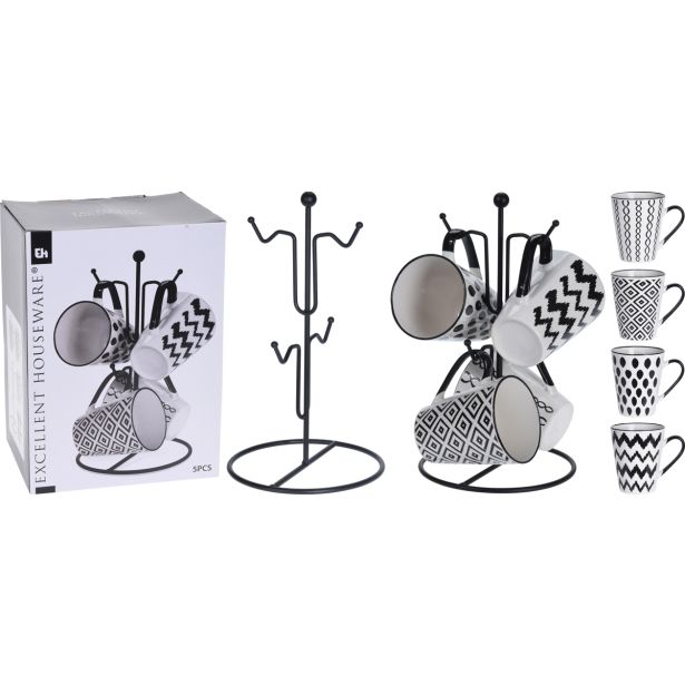 LONČEK KOOPMAN 4/1 NA KOVINSKEM STOJALU RAZLIČNI DEKOR METAL