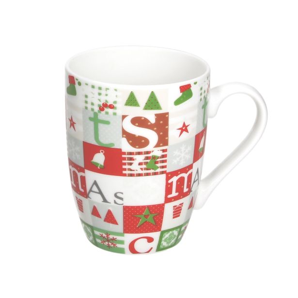 LONČEK TOGNANA 350 ML NATALE PATCHWORK RAZLIČNI DEKORJI