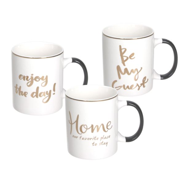 LONČEK TOGNANA 380 ML NATALE BLACK&GOLD RAZLIČNI DEKORJI