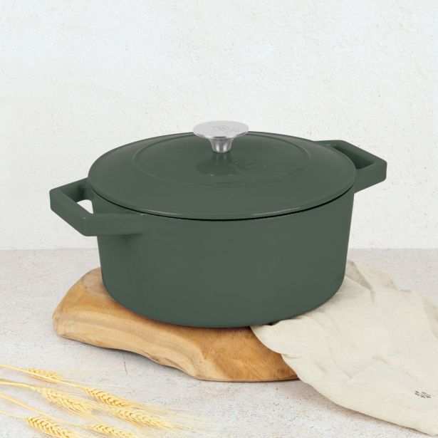 LONEC / KOZICA BERLINGER HAUS KOZICA S POKROVOM 24 CM LITOŽELEZNA MAT ZELENA
