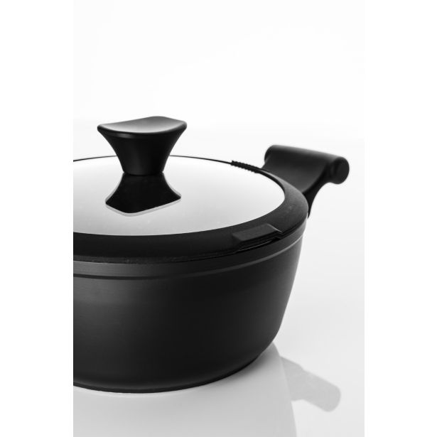 LONEC / KOZICA ENAMELIE 24 CM, S STEKLENIM POKROVOM MAXIMA