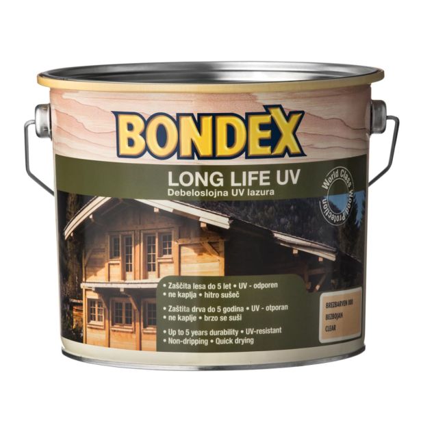 DEBELOSLOJNI PREMAZ BONDEX LONG LIFE UV 2.5L BREZBARVEN