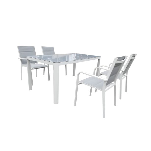 KOVINSKA VRTNA GARNITURA MQ LORETO 5-DELNA SIVA