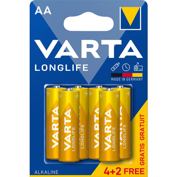 ALKALNI BATERIJSKI VLOŽEK VARTA LR06 AA 4+2 LONGLIFE