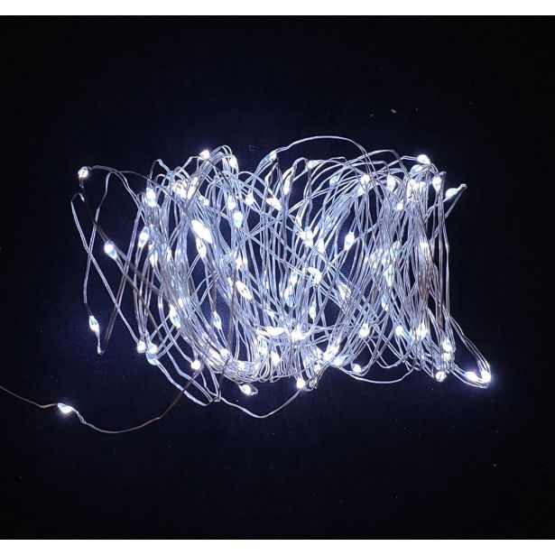 LUČKE 100 MICRO LED HLA. BELE S 9.9 M BATERIJA