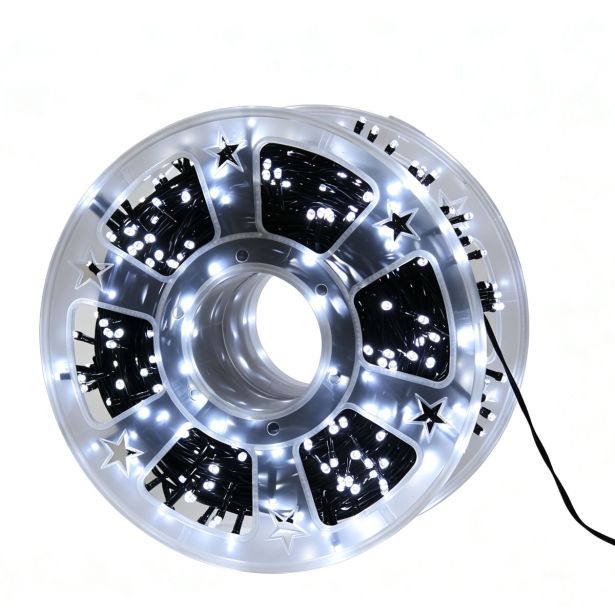 LUČKE 1000 LED, HLADNO BELA, Č 80 M, 8 FUNKCIJ